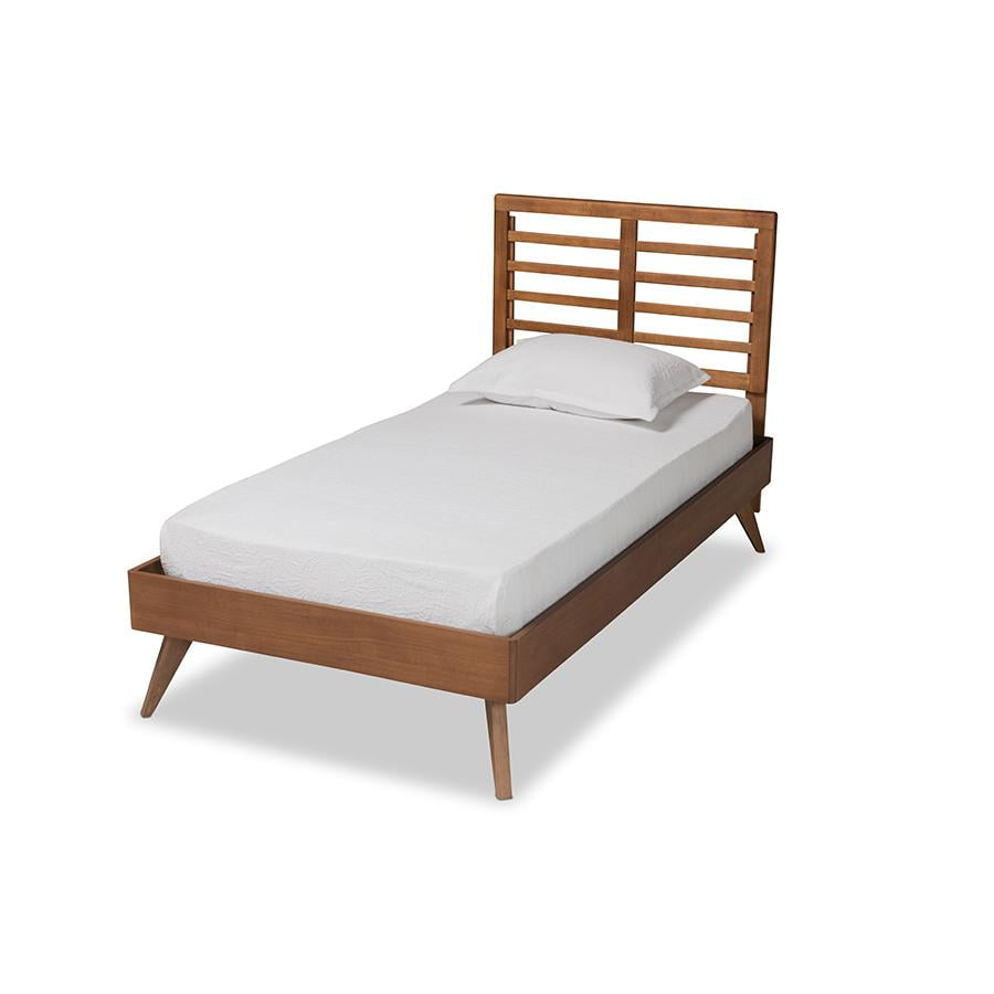 Baxton Studio Eris Brown Finished Wood Twin Size Platform Bed