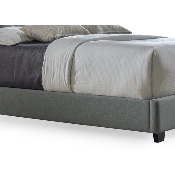 Baxton Studio Katherine Wingback Fabric Standard Bed with Nailhead Trim, Gray