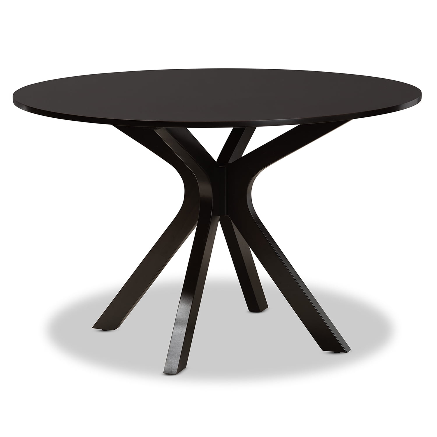 Baxton Studio Kenji Dark Brown Finished 48-Inch-Wide Round Wood Dining Table