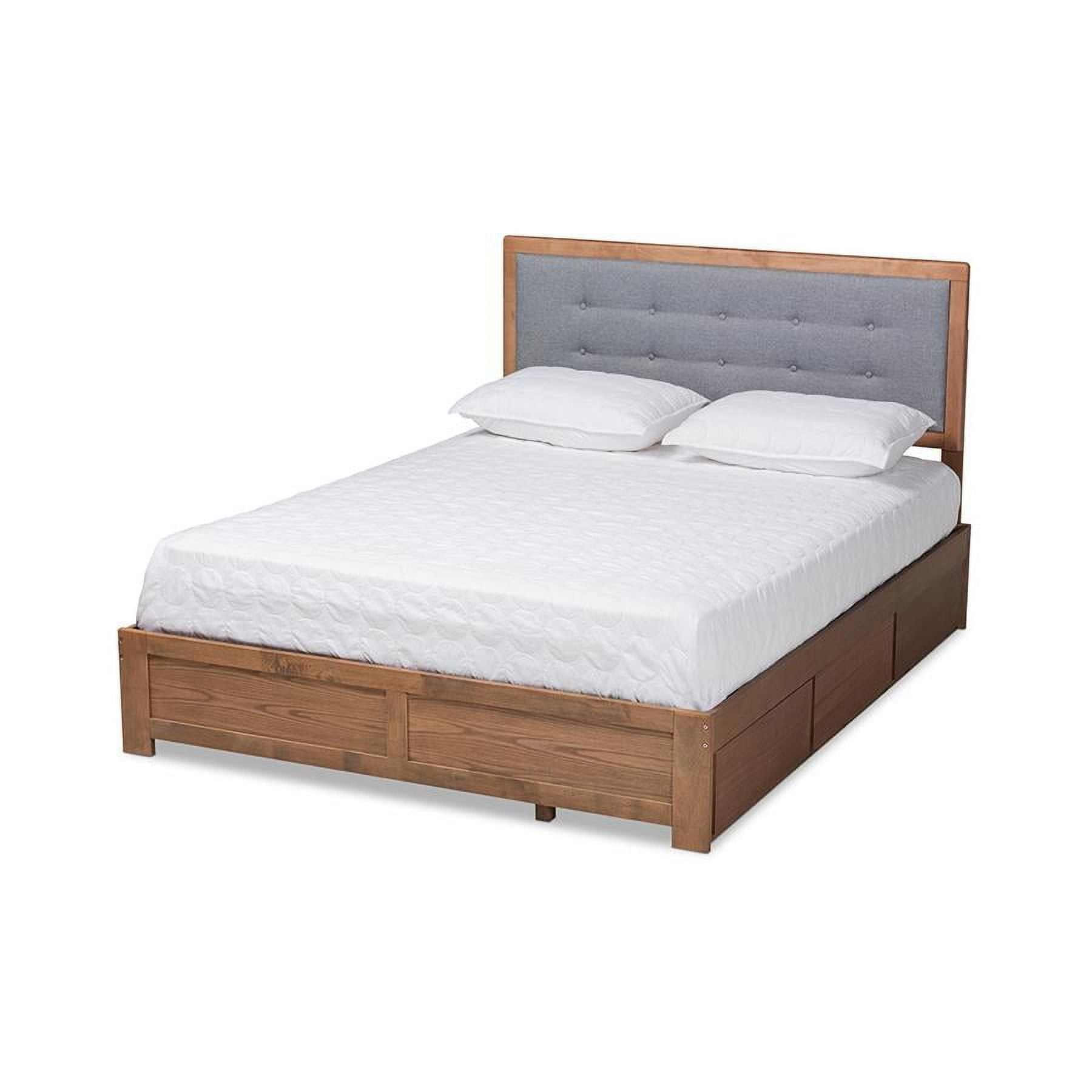 Baxton Studio Lene Walnut Finished Wood King Size 3-Drawer Bed