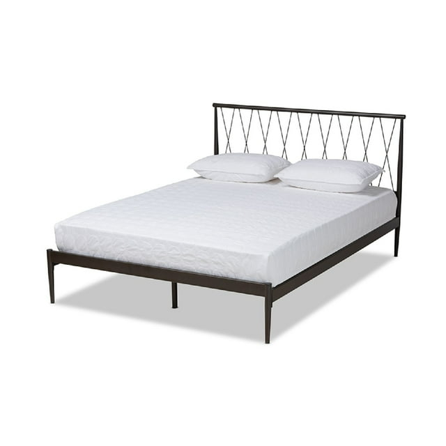 Full Nano Metal Platform Bed Black - Baxton Studio
