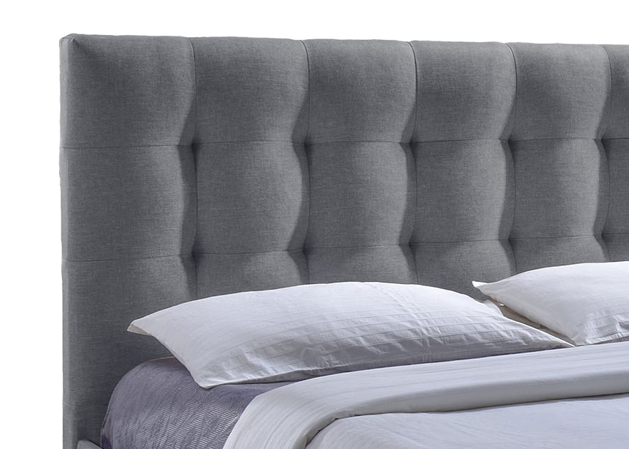Sarter Contemporary Grid-Tufted Fabric Upholstered Bed with 2 Drawers - King Size - Baxton Studio