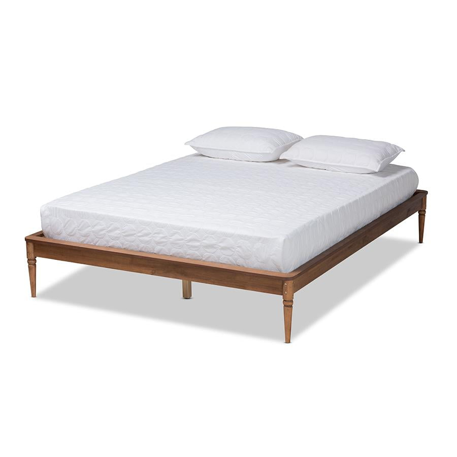 Baxton Studio Tallis Walnut Brown Finished Wood Queen Size Bed Frame