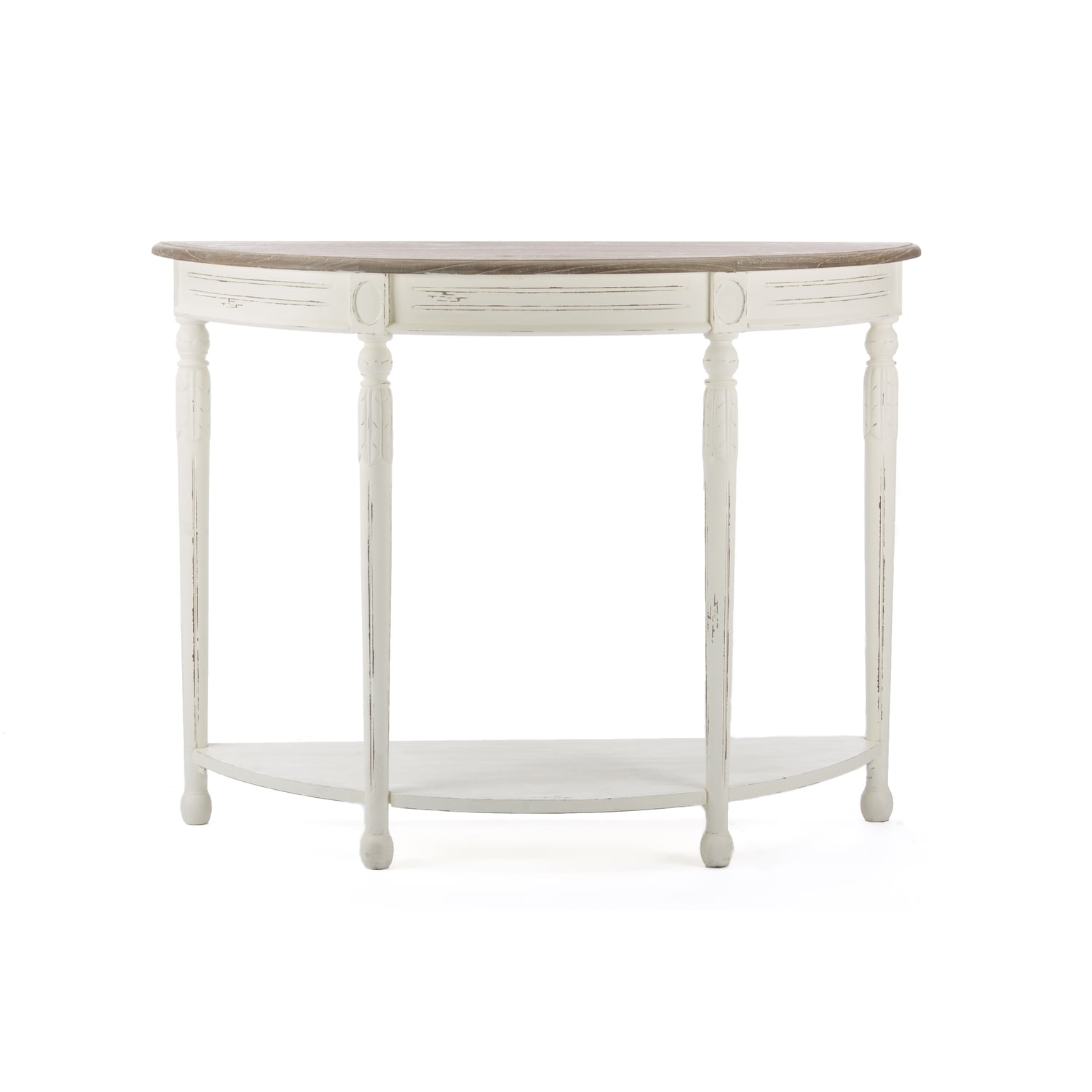 Baxton Studio Vologne Console Table in Antique White and Natural