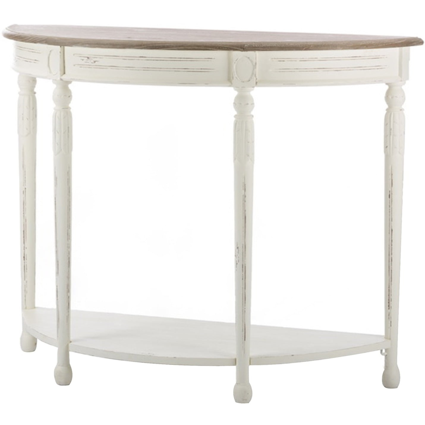 Baxton Studio Vologne Console Table in Antique White and Natural