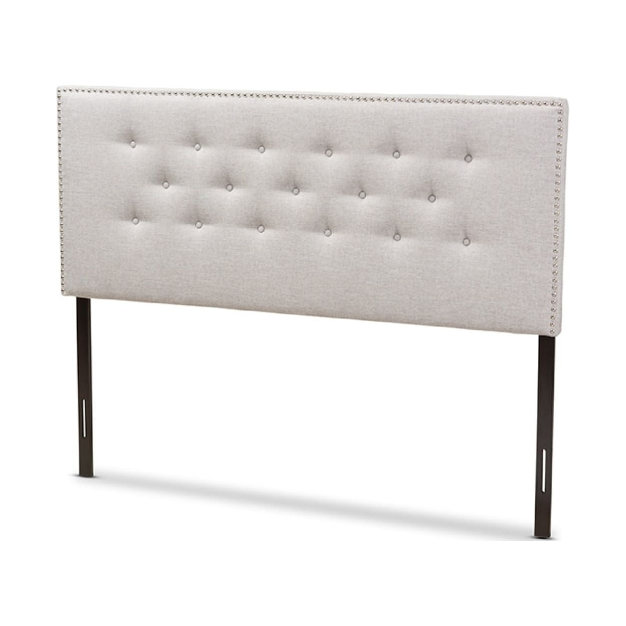 Baxton Studio Windsor Modern and Contemporary Greyish Beige Fabric Upholstered King Size Headboard,Wholesale Interiors