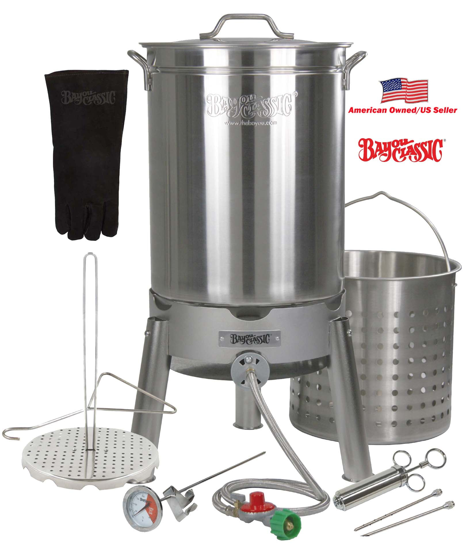 Bayou Classic KDS-144 44 qt Stainless Boil Steam Fry Pot Stock