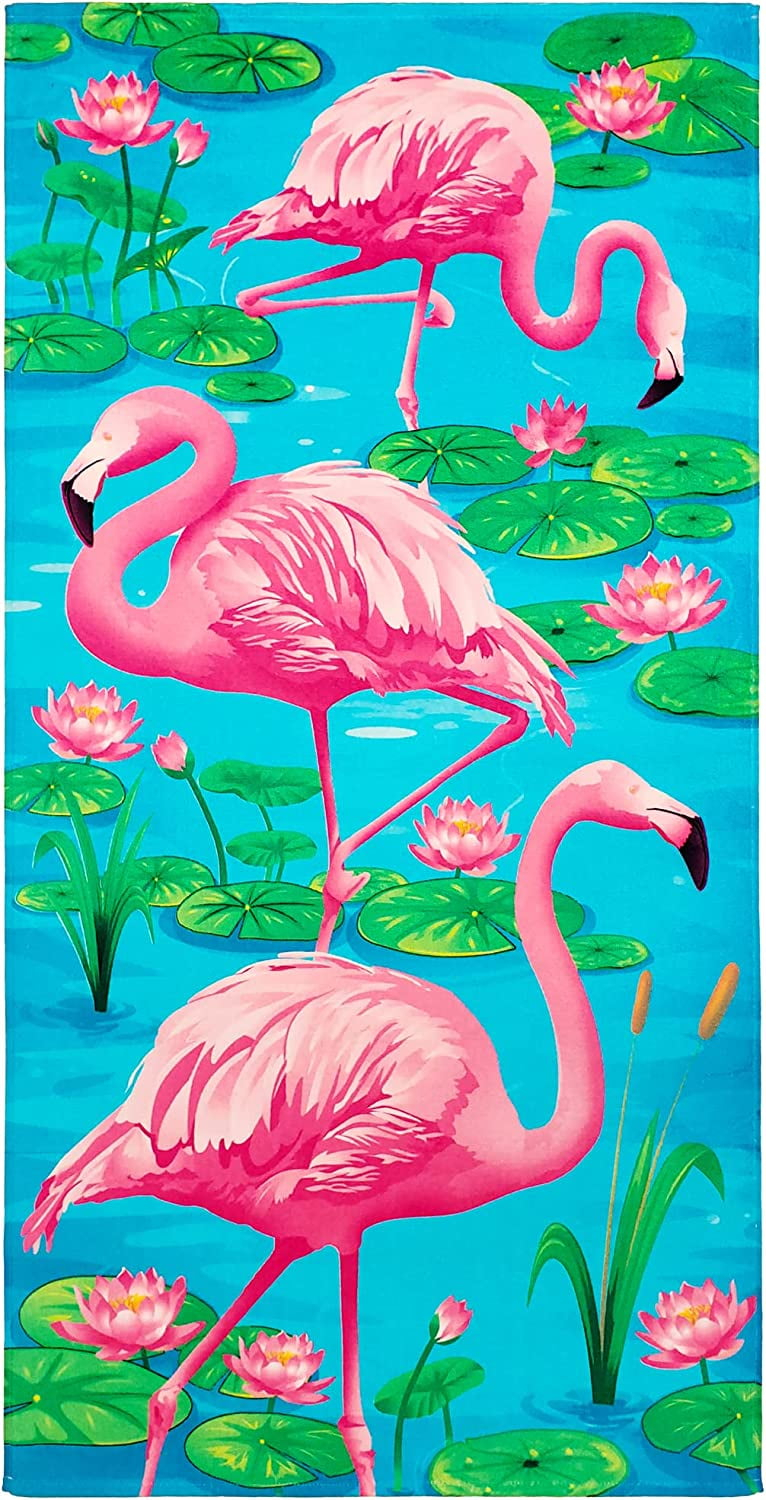 Beachland Flamingo Beach Towel 30 x 60 inch 100% Cotton