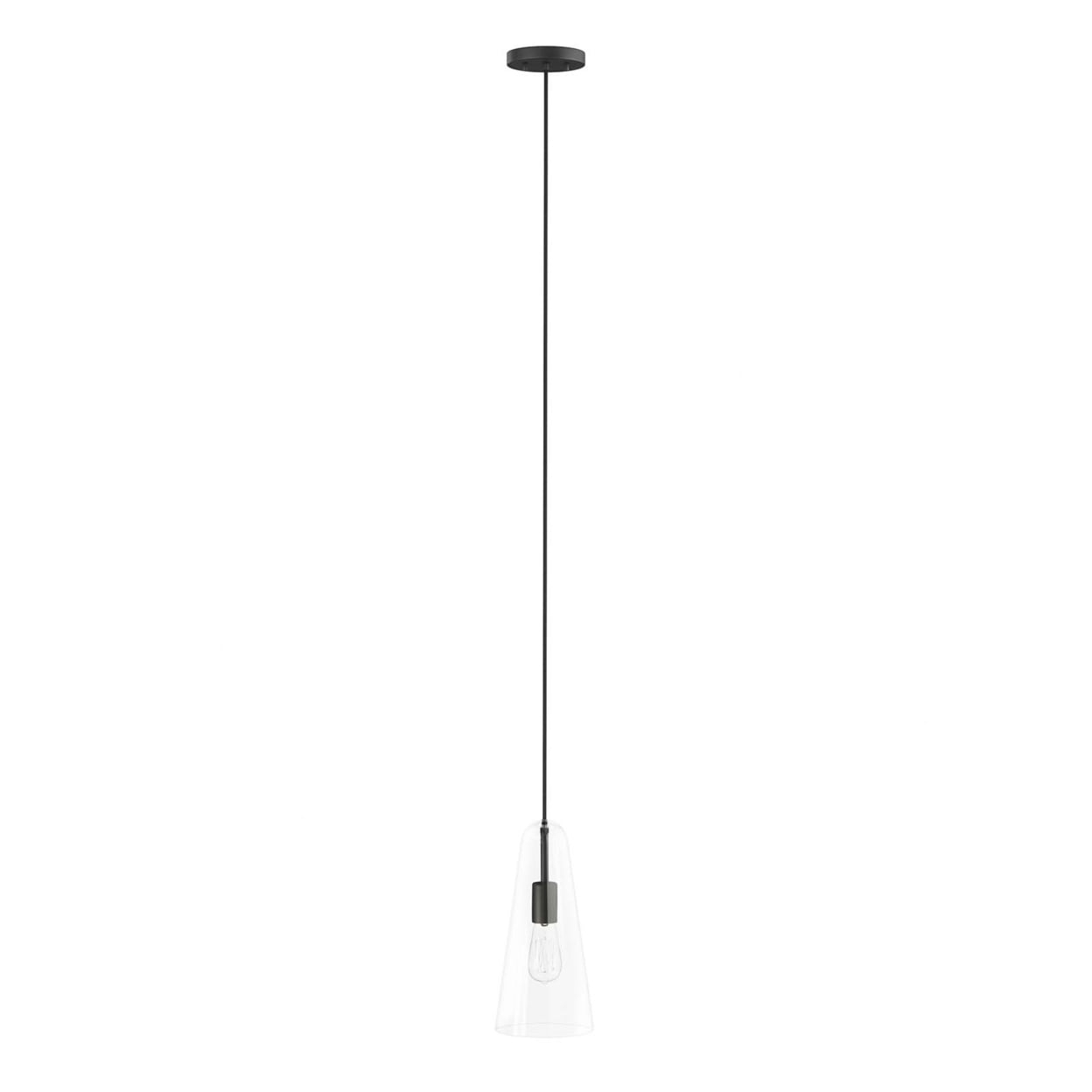 Beacon 1-Light Pendant Light Clear Black