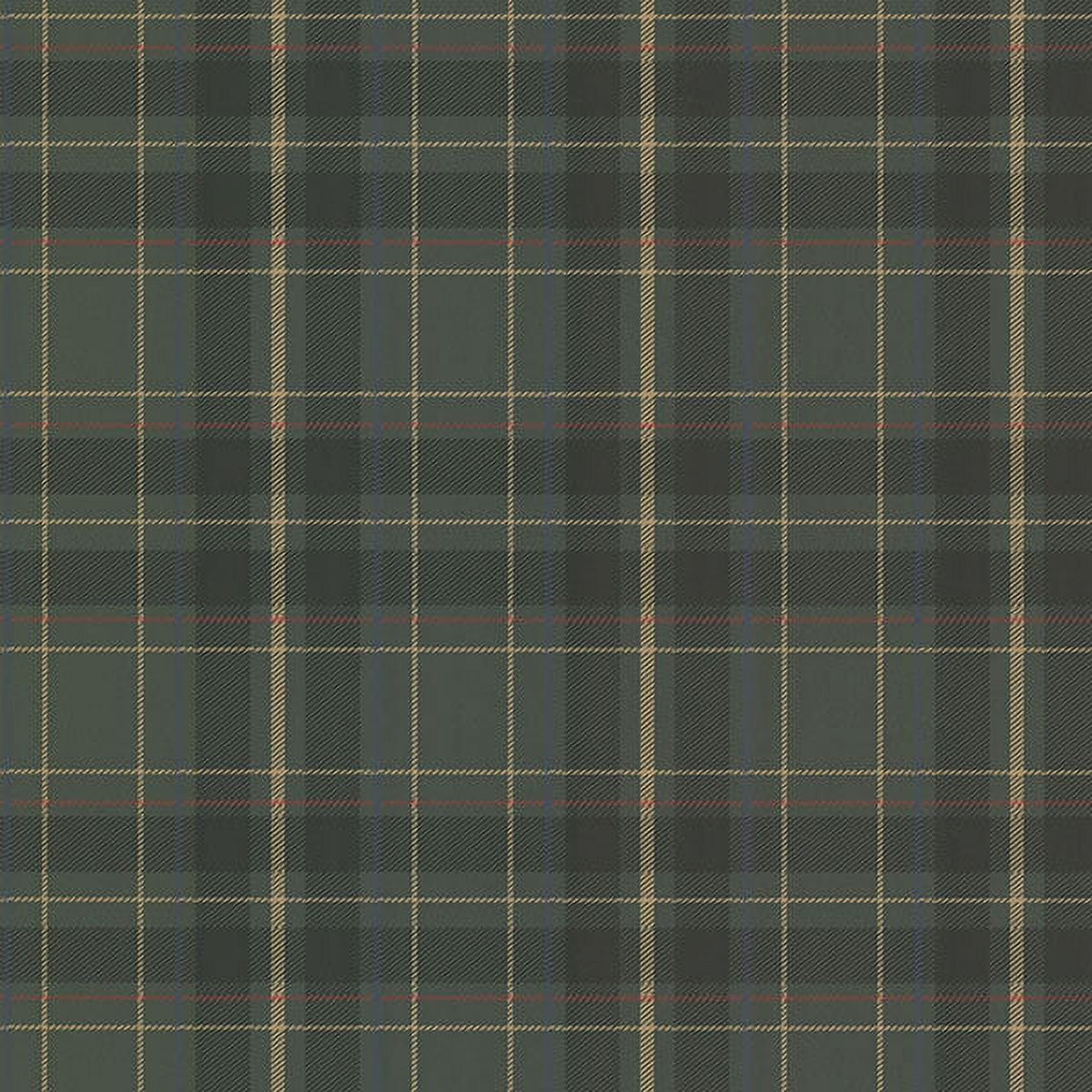 Beacon House Caledonia Dark Green Plaid Unpasted Non Woven Wallpaper, 20.5-in by 33-ft, 56.4 sq. ft.
