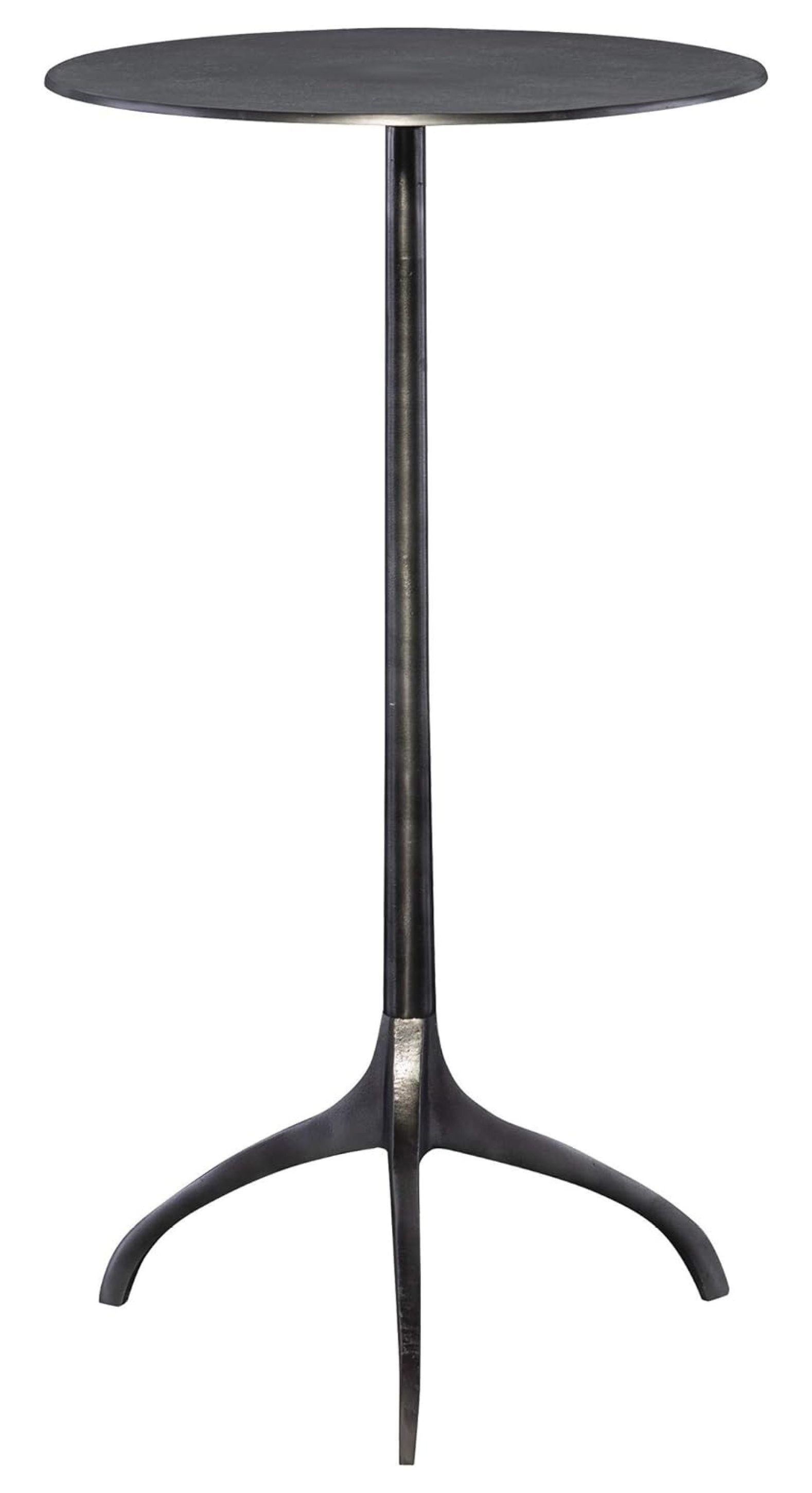 Uttermost Modern Nickel Cast Aluminum Round Accent Table 14" Wide Silver Tripod Legs Living Room Bedroom Bedside Entryway House