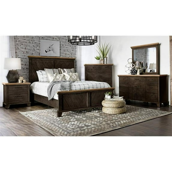 Bear Creek Chocolate and Honey Brown King 6-Piece Bedroom Set