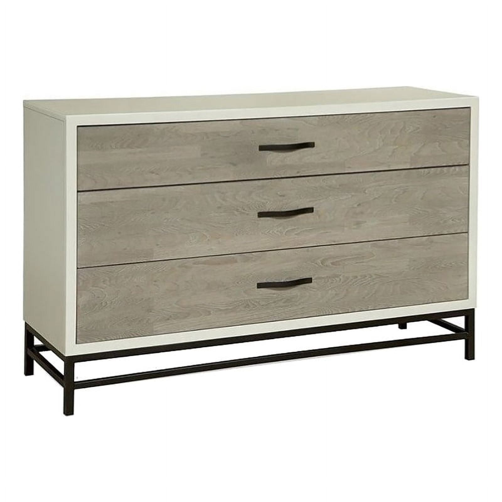 Beaumont Lane 3-Drawer Transitional Wood Dresser in Gray Parchment