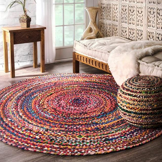 nuLOOM Tammara Bohemian Hand Braided Area Rug, 4', Multicolor
