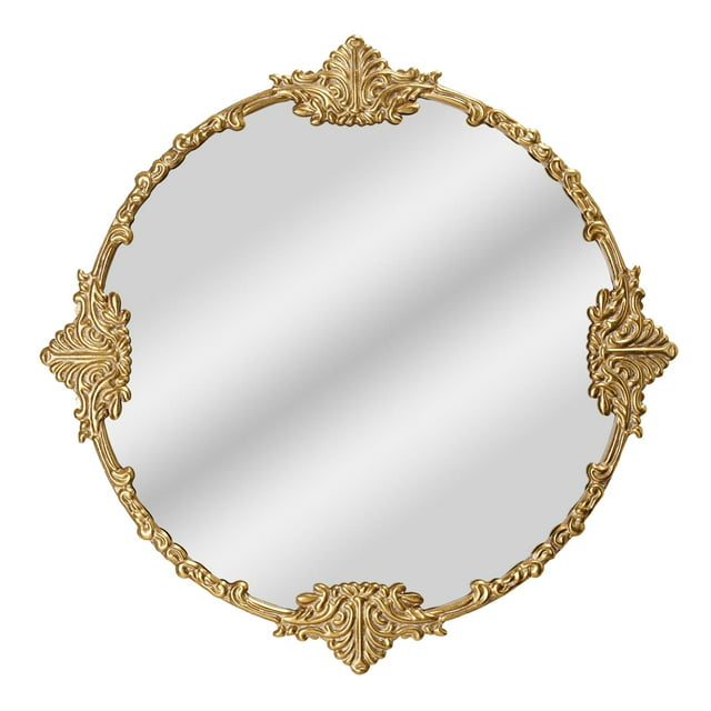 Beautiful Round Ornate Gold Frame Mirror 24" by Drew Barrymore