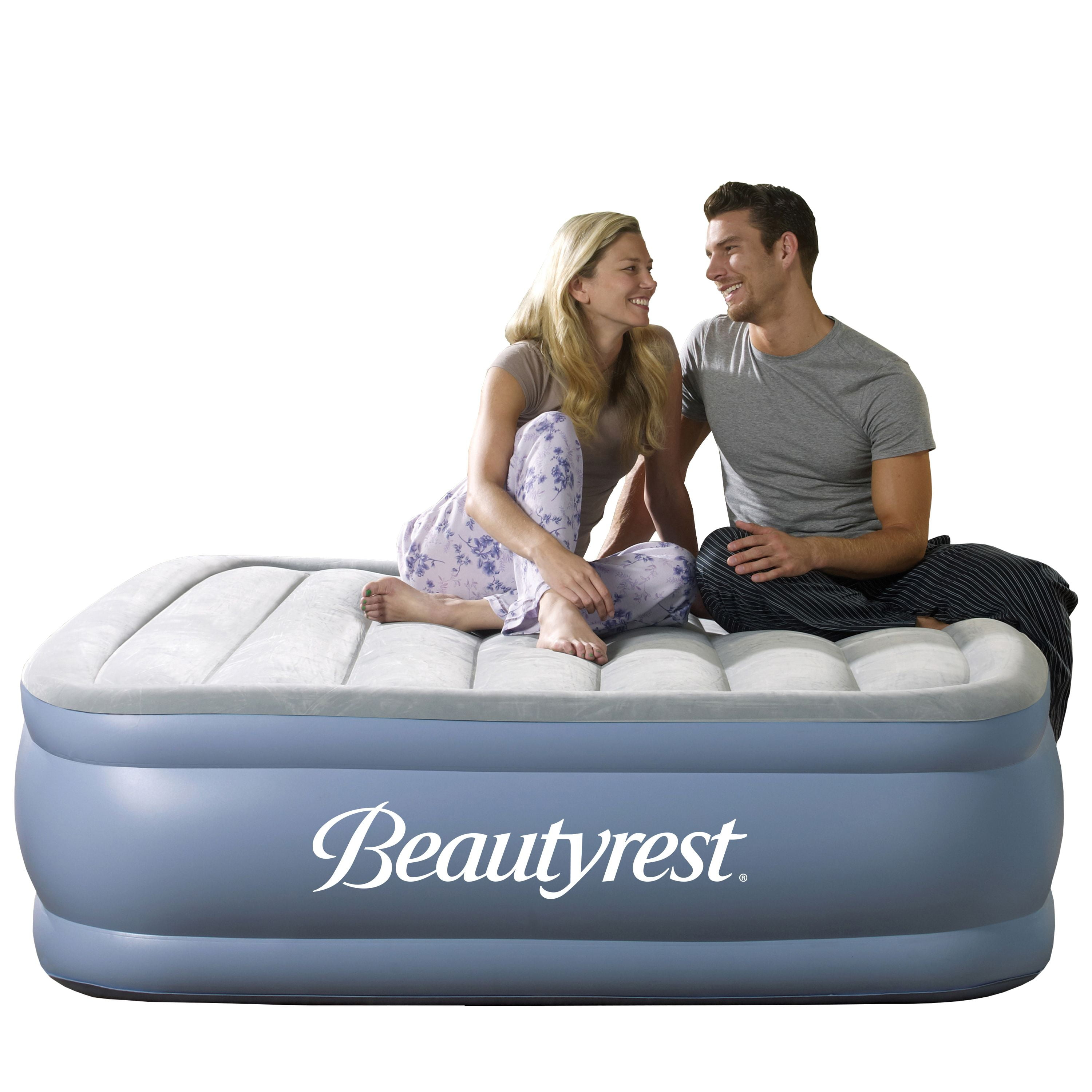 Beautyrest Hi Loft 16" Full Size Air Mattress with External Pump - Blow up Air Bed 1-Year Warranty