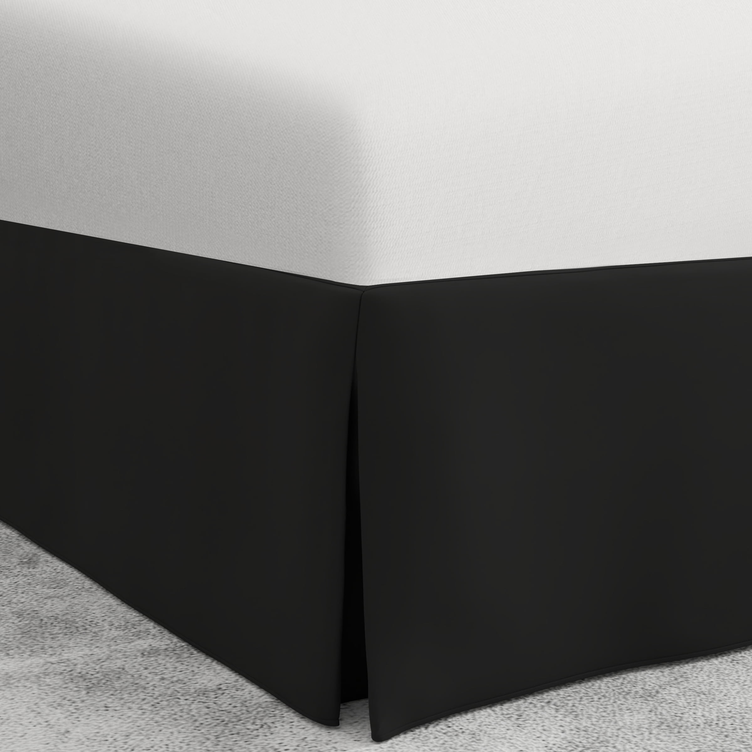 Bed Maker's Wrap-Around Hassle Free, Never Lift Your Mattress Tailored Bed Skirt, 14" Drop Length, King, Black