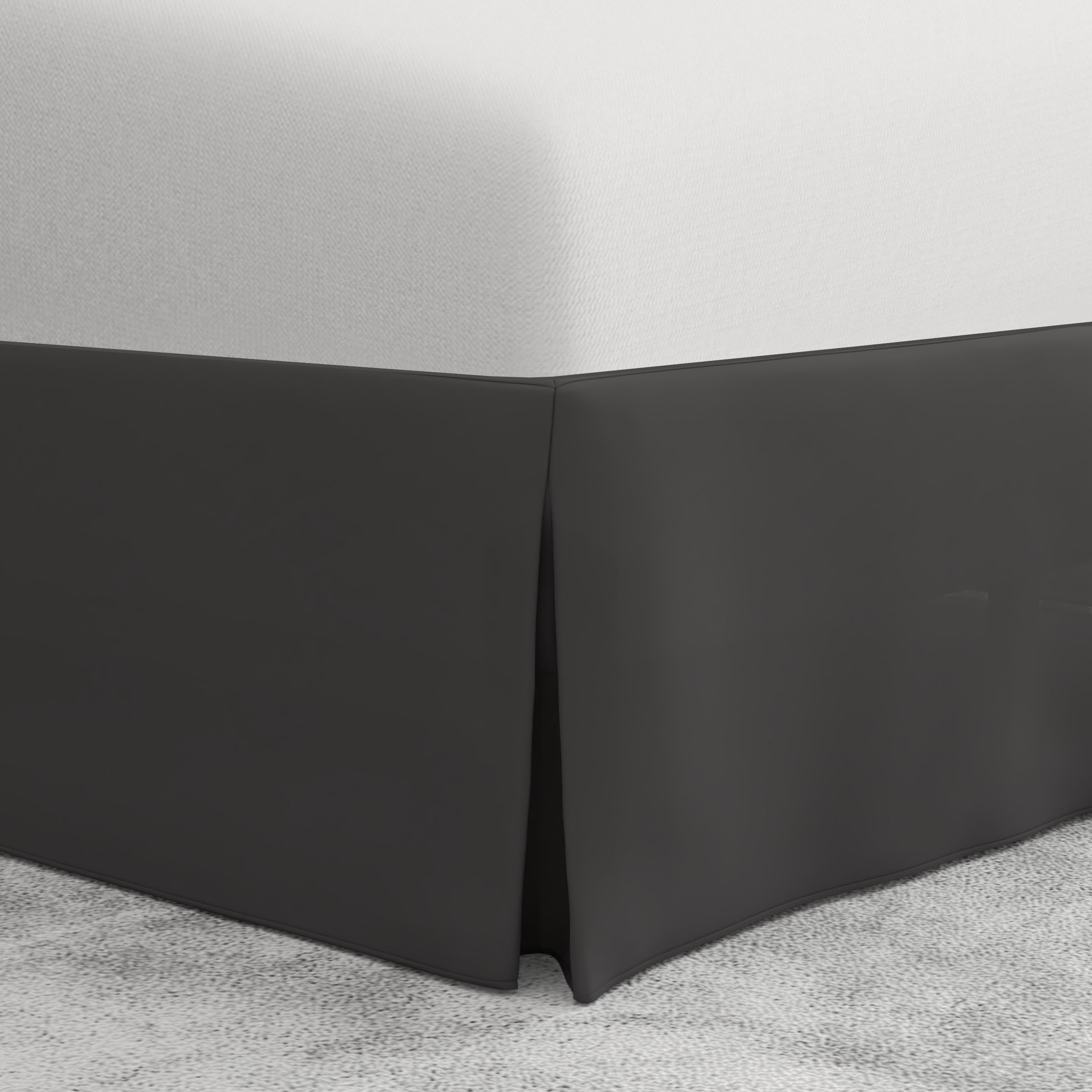 BedMaker's Wrap-Around, Never Lift Your Mattress Tailored Bed Skirt, 14" Drop Length, Gray, Twin