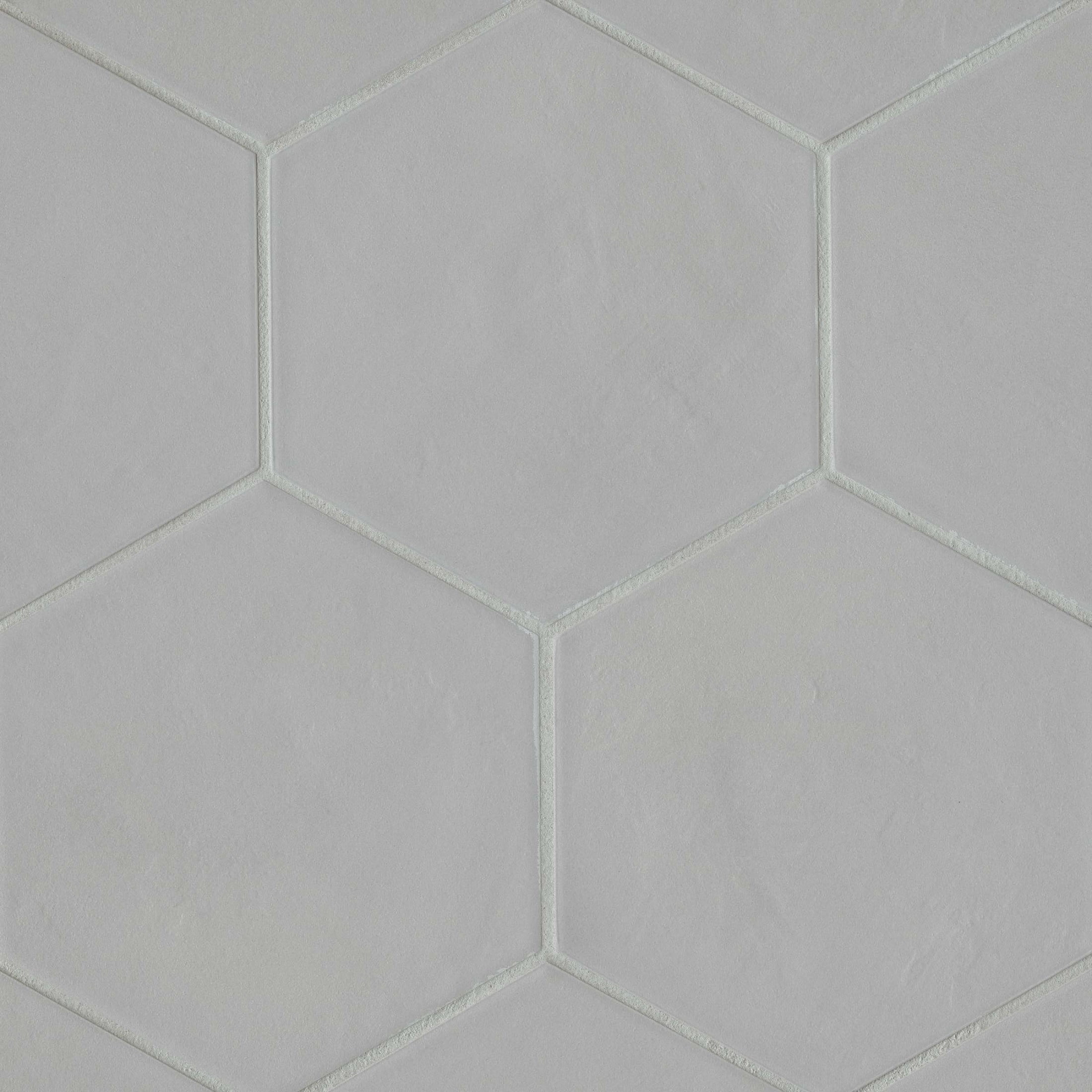 Bedrosians Allora Hexagon Matte Porcelain Tile 9 x 10, Solid Grey (12.67 sq. ft./Case)