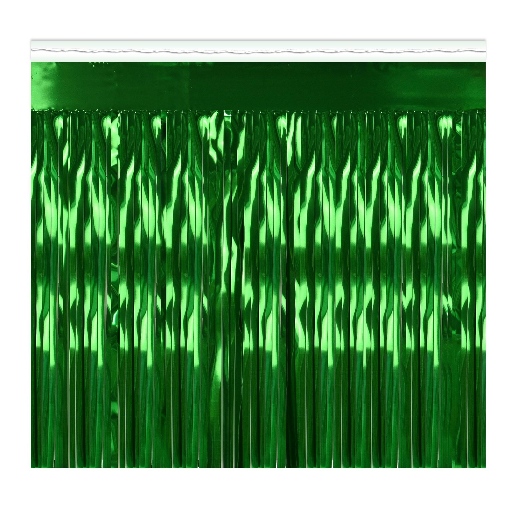 Beistle Green Metallic Plastic Fringe Drape Banner For Parade Floats Happy St Patrick‚Äôs Day Mardi Gras Decorations Tinsel Curtain Photo Booth Prop Backdrop Birthday Party Supplies
