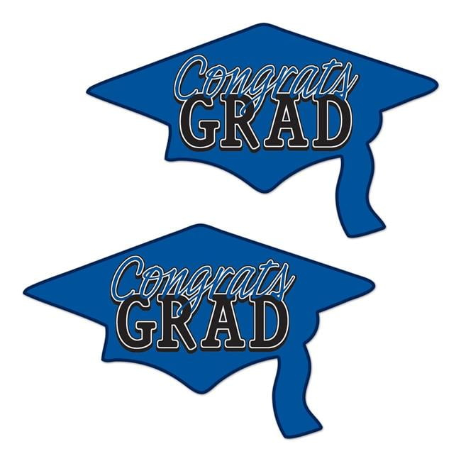 Beistle  22.25 x 36.75 in. Congrats Grad Cutouts, Blue - Pack of 12