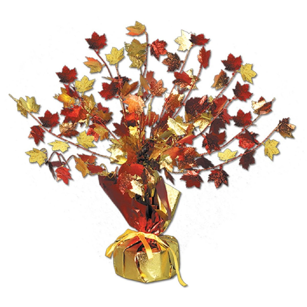 Beistle Club Pack of 12 Decorative Gleam ‘n Burst Fall Leaves Centerpiece Decoration 15”