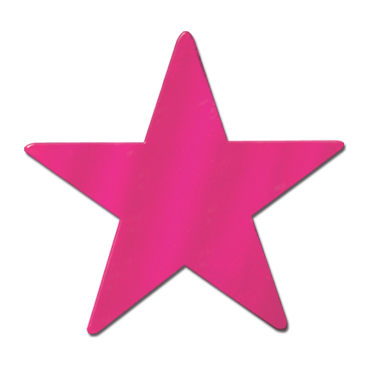 Beistle Club Pack of 24 Starry Night Themed Cerise Metallic Foil Star Cutout Party Decorations 12"