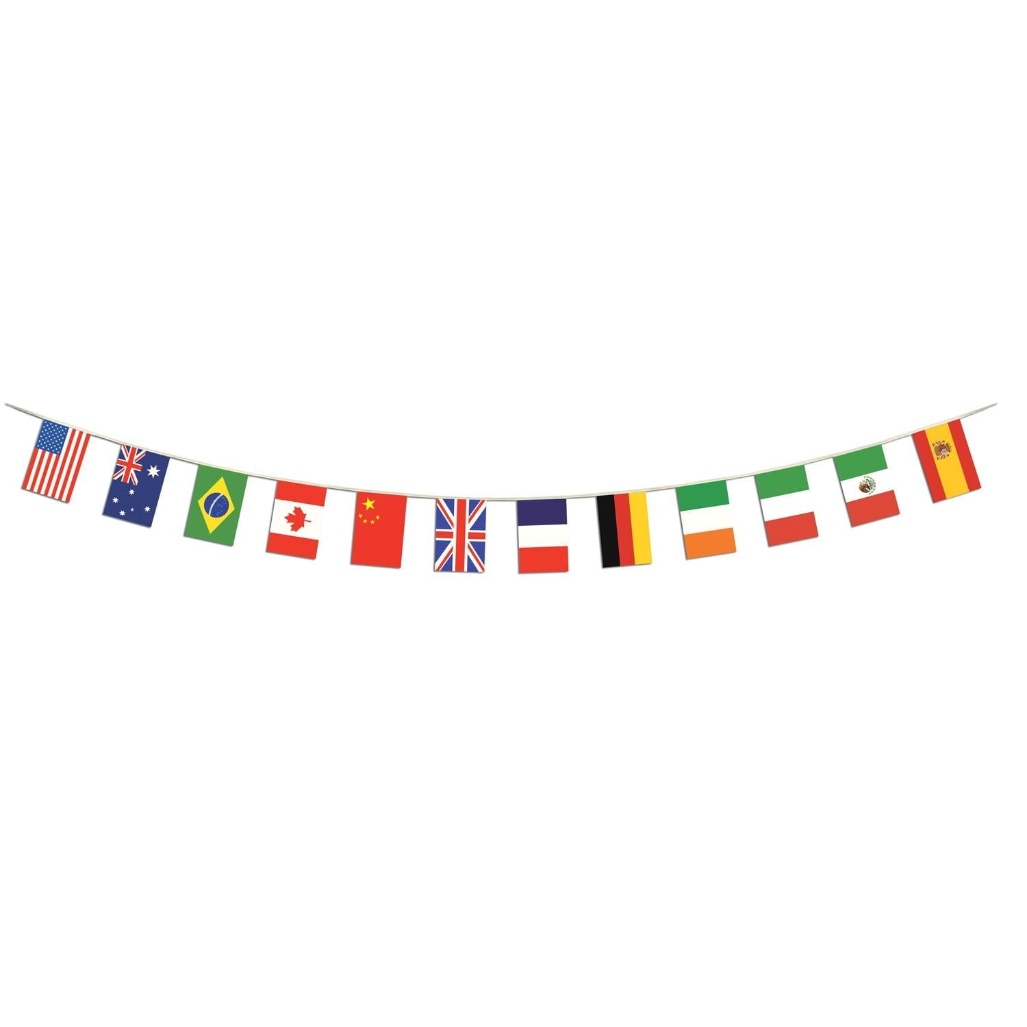12 Pack Beistle International Flag Pennant Party Banner (12" x 14' 6")