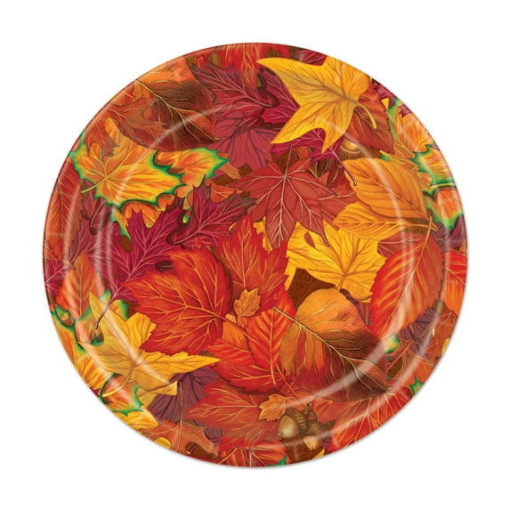 Beistle Fall Leaf Plates, 7", (32/Pkg) Multicolored