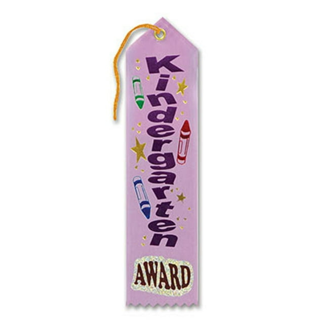 Beistle Pack of 6 Light Purple "Kindergarten Award" School Award Ribbon Bookmarks 8"
