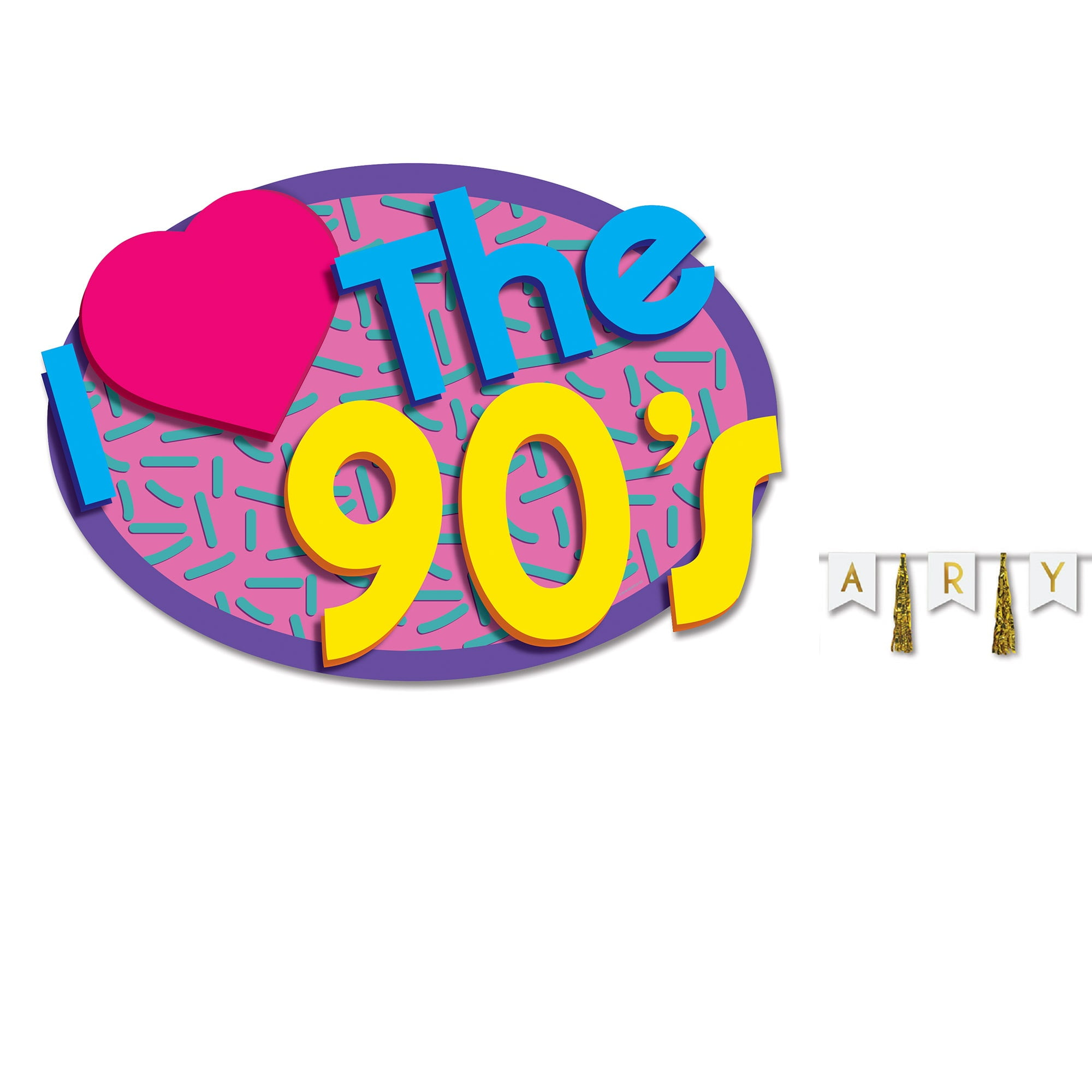 Beistle Set of 24 Multi Color “I Love The 90’s Cutouts” 21.5”