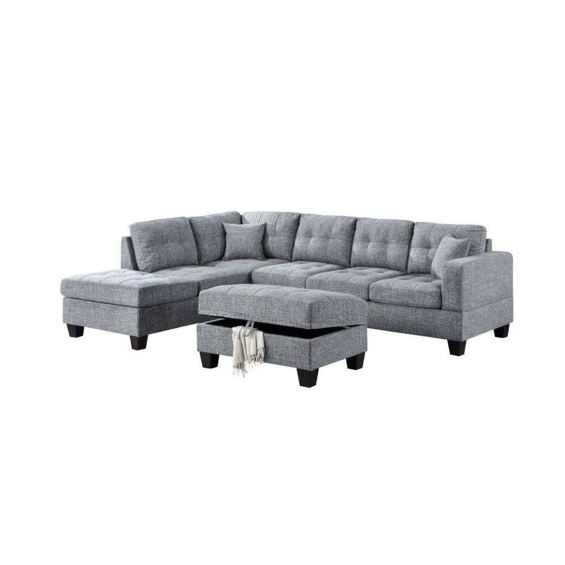 Bella Esprit Kayden Reversible Chaise Tweed Sectional with Ottoman