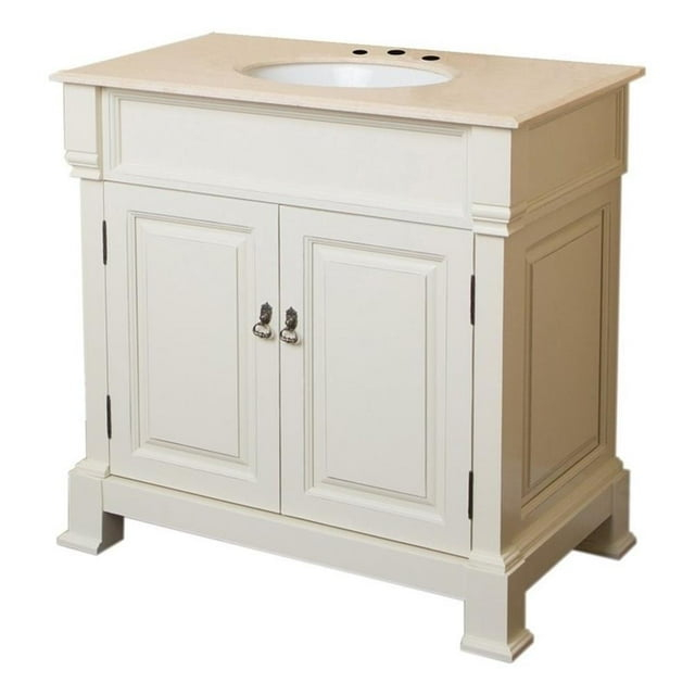 Bellaterra Home 36 in Single sink vanity-wood-cream white
