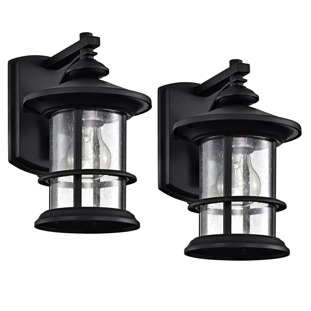 Belle 1 Light Transitional Outdoor Wall Lantern in 2 Pack Matte Black Small Black Matte 7 to 12 Inches Under 6 Inches