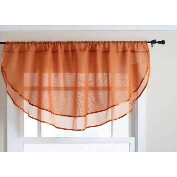 Belle Maison USA, LTD. Elegance Voile Layered Ascot Curtain Valance 60" x 24"