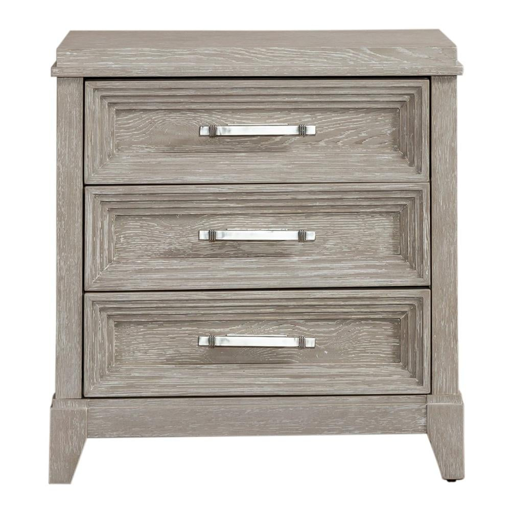 Belmar 3 Drawer Night Stand in Washed Taupe