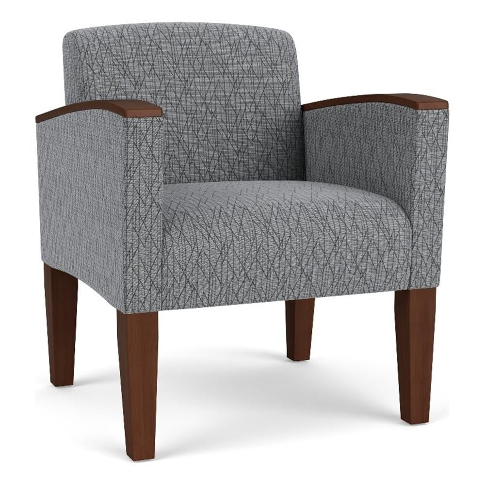 Belmont Lounge Lobby Reception Waiting Guest Chair / Walnut Wood Legs / Gray