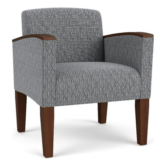 Belmont Lounge Lobby Reception Waiting Guest Chair / Walnut Wood Legs / Gray