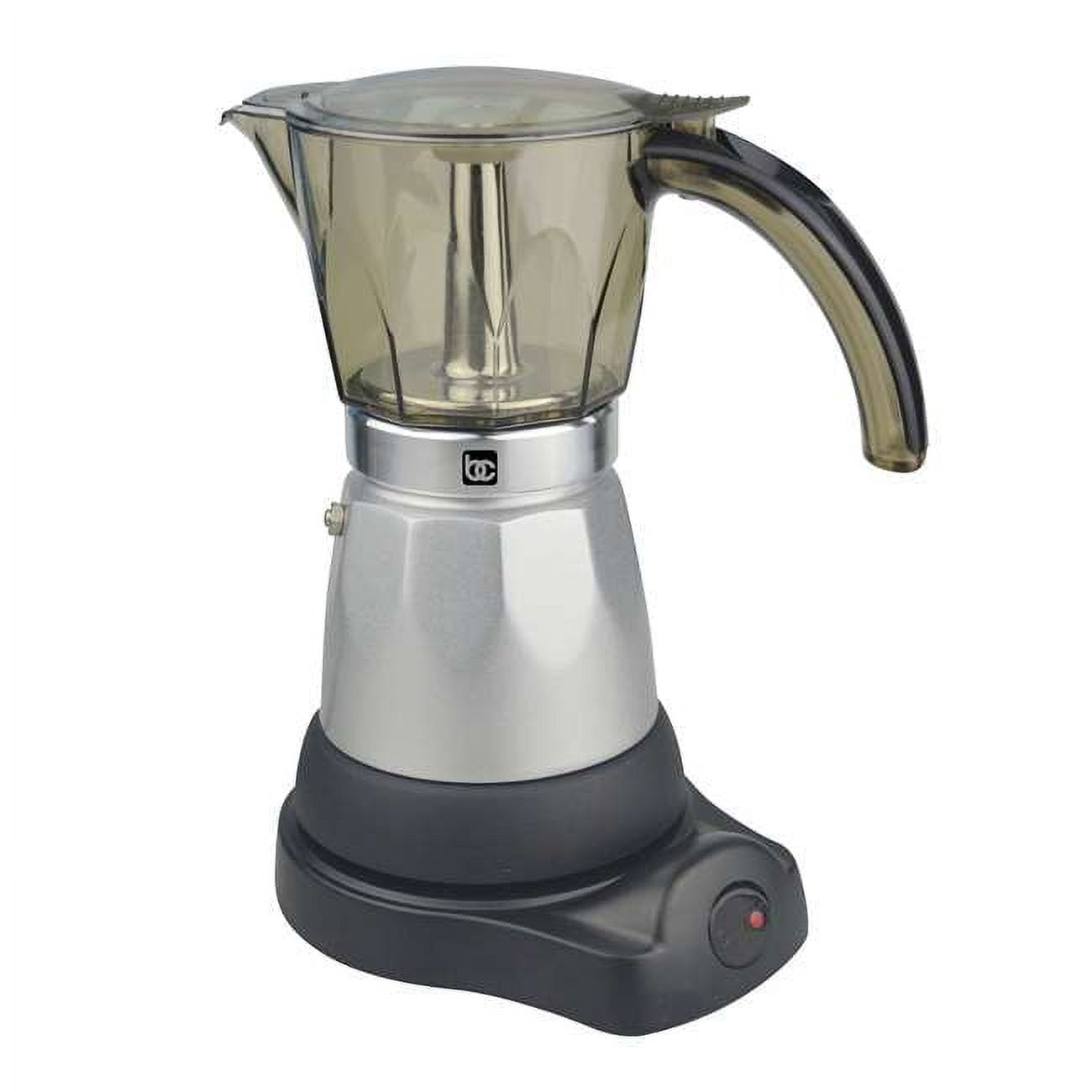 BC-90264 6-Cup Electric Coffee Maker, Clear and Silver