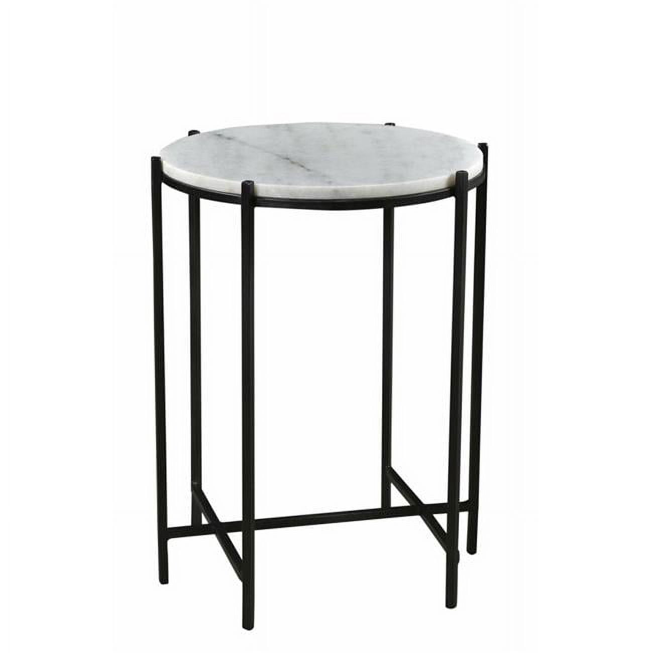17 x 17 x 22 in. Bengal Manor Iron & Marble Accent Table