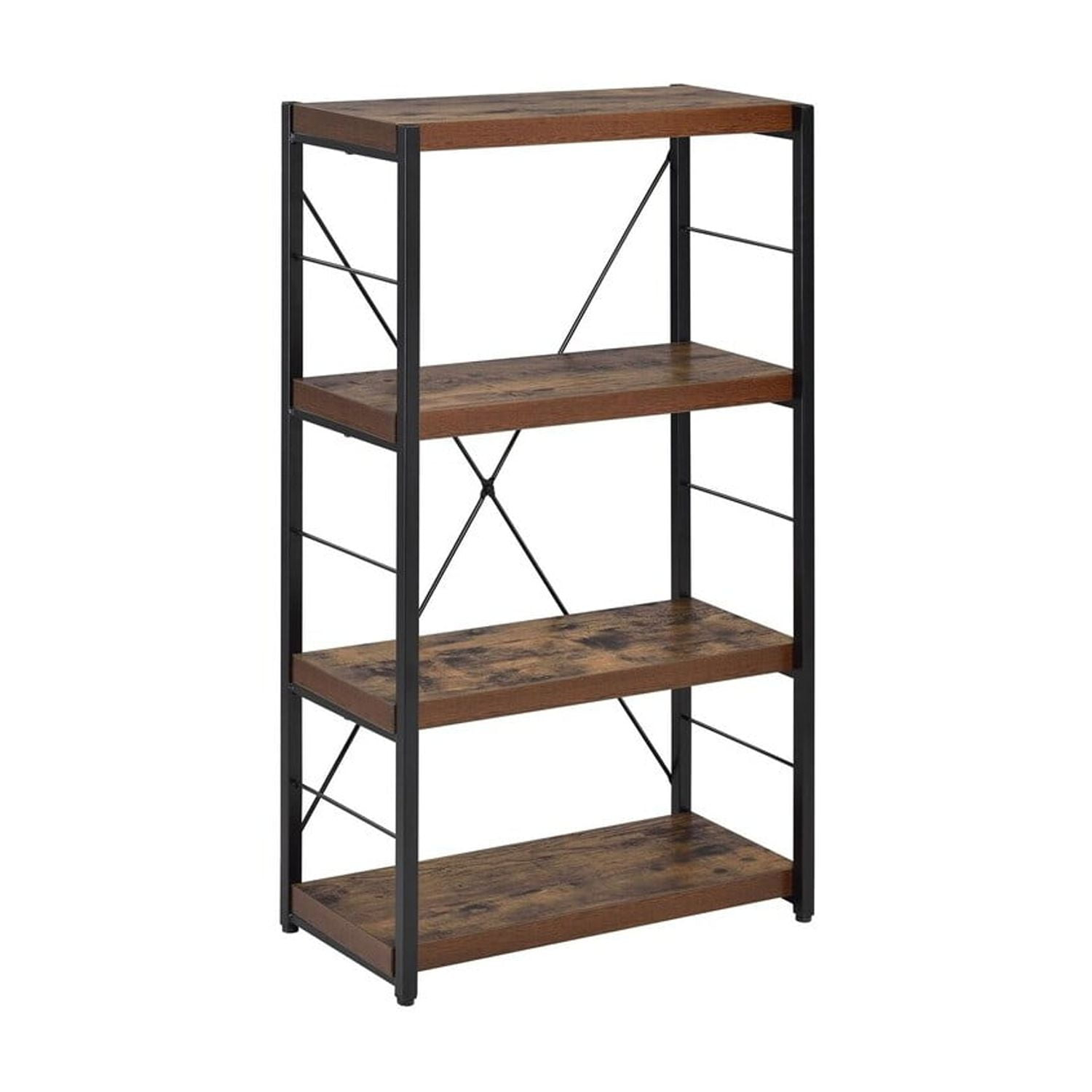 Bob 4 Shelf Wooden Bookcase In Weathered Oak