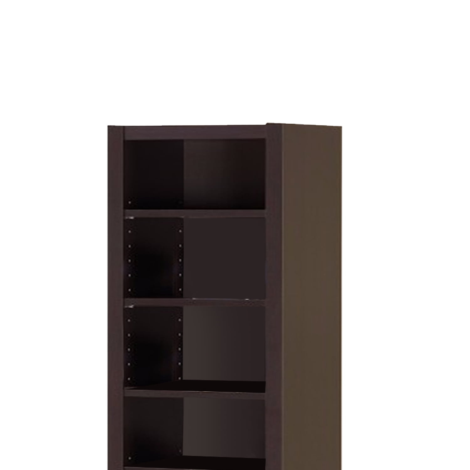 Benjara 13" Modern MDF and Wood Bookcase with 9 Shelves in Dark Brown