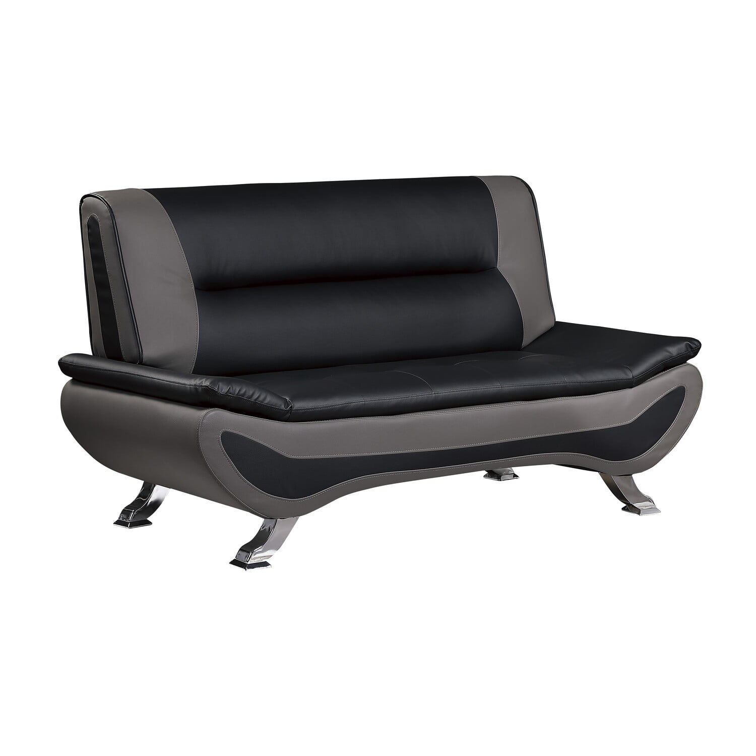 Emily 38 Inch Power Recliner Chair, Cooling Cupholder, LED, Gray PU Leather