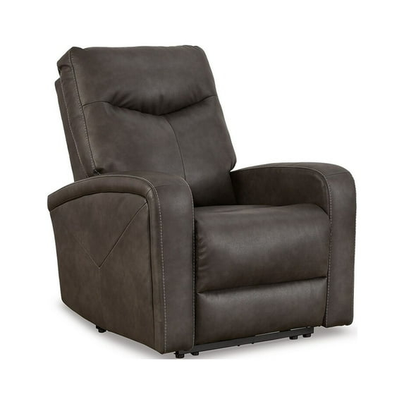 41 in. Aji Chair Power Recliner with Adjustable Headrest, Quarry Gray