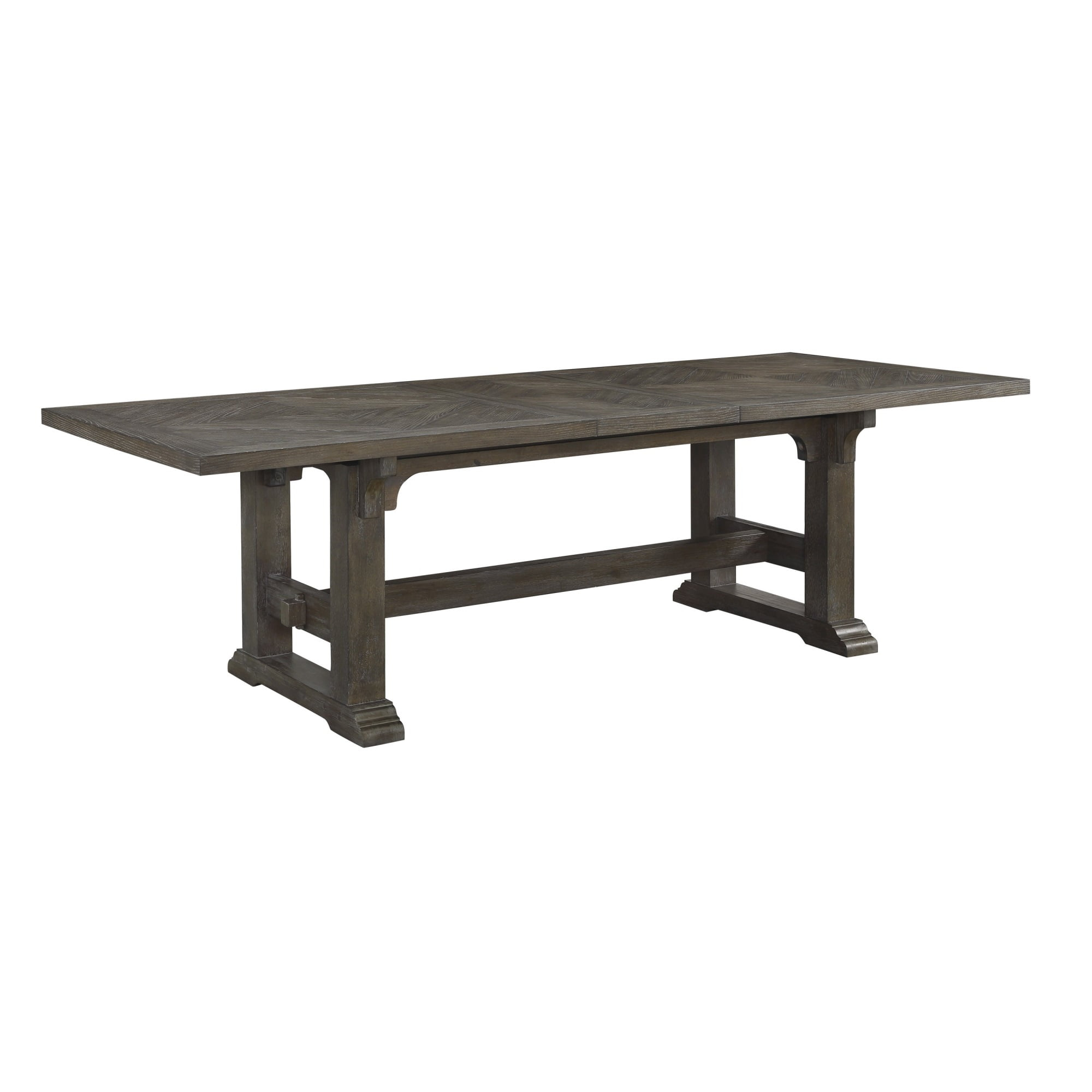 Benjara Koa 84-102 Inch Dining Table, Extendable 8 Seater Rectangular, Brown Wood
