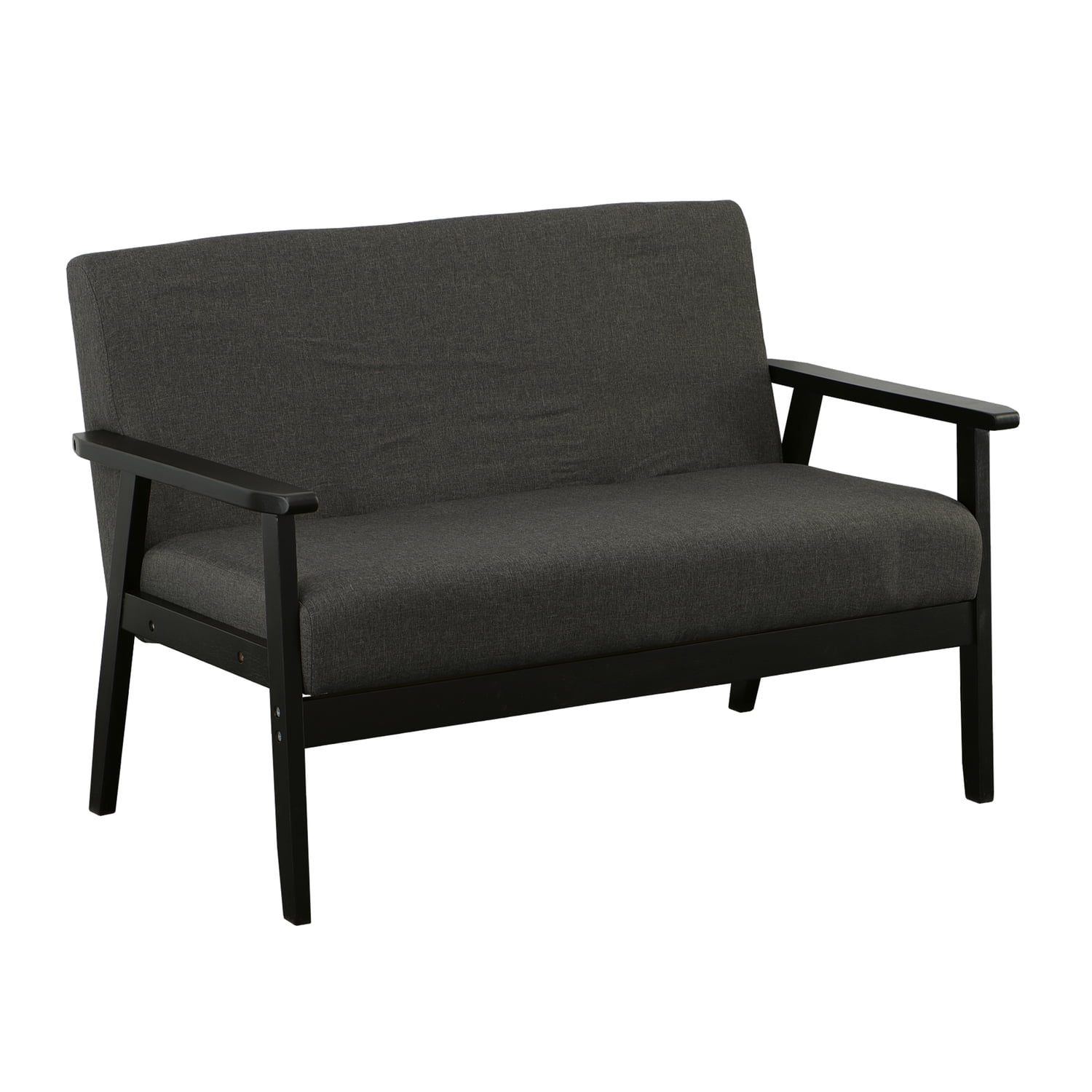 Benjara BM286582 45 in. Gala Modern Loveseat Bench, Grey & Jet Black