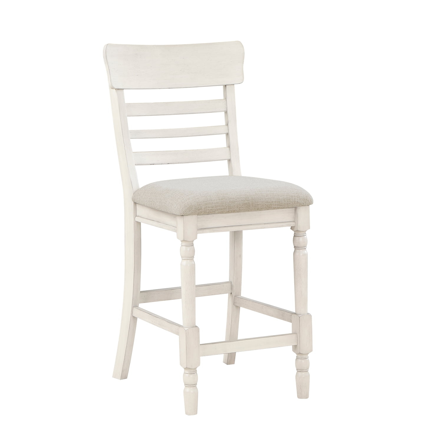 23 in. Tim Counter Height Chair with Polyester Upholstery - Wood - Gray & Black