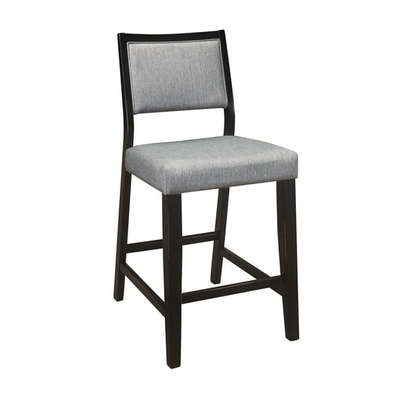 23 in. Tim Counter Height Chair with Polyester Upholstery - Wood - Gray & Black