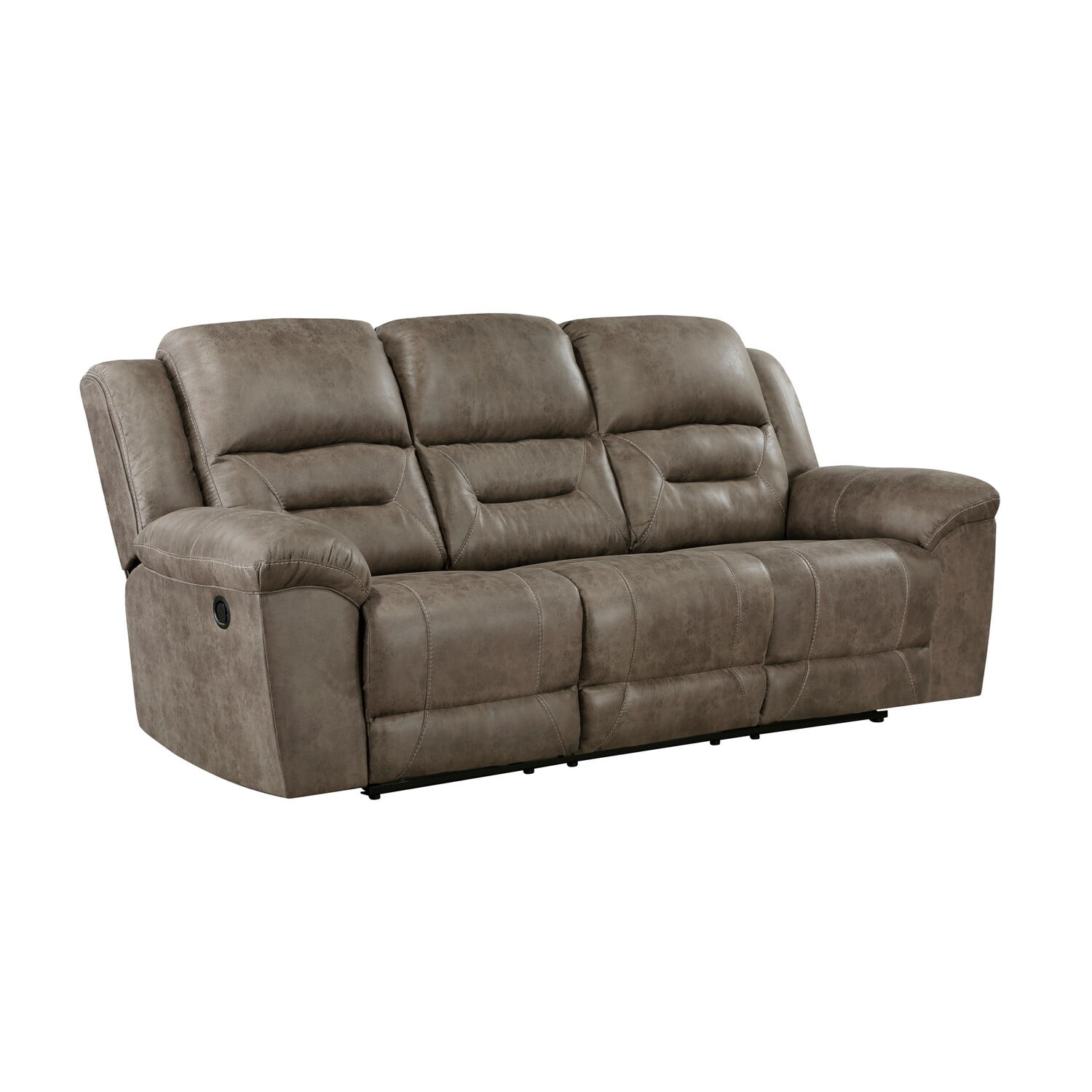 Benjara BM314756 38 in. Chris Manual Glider Recliner Chair, Solid Wood - Light Gray Chenille