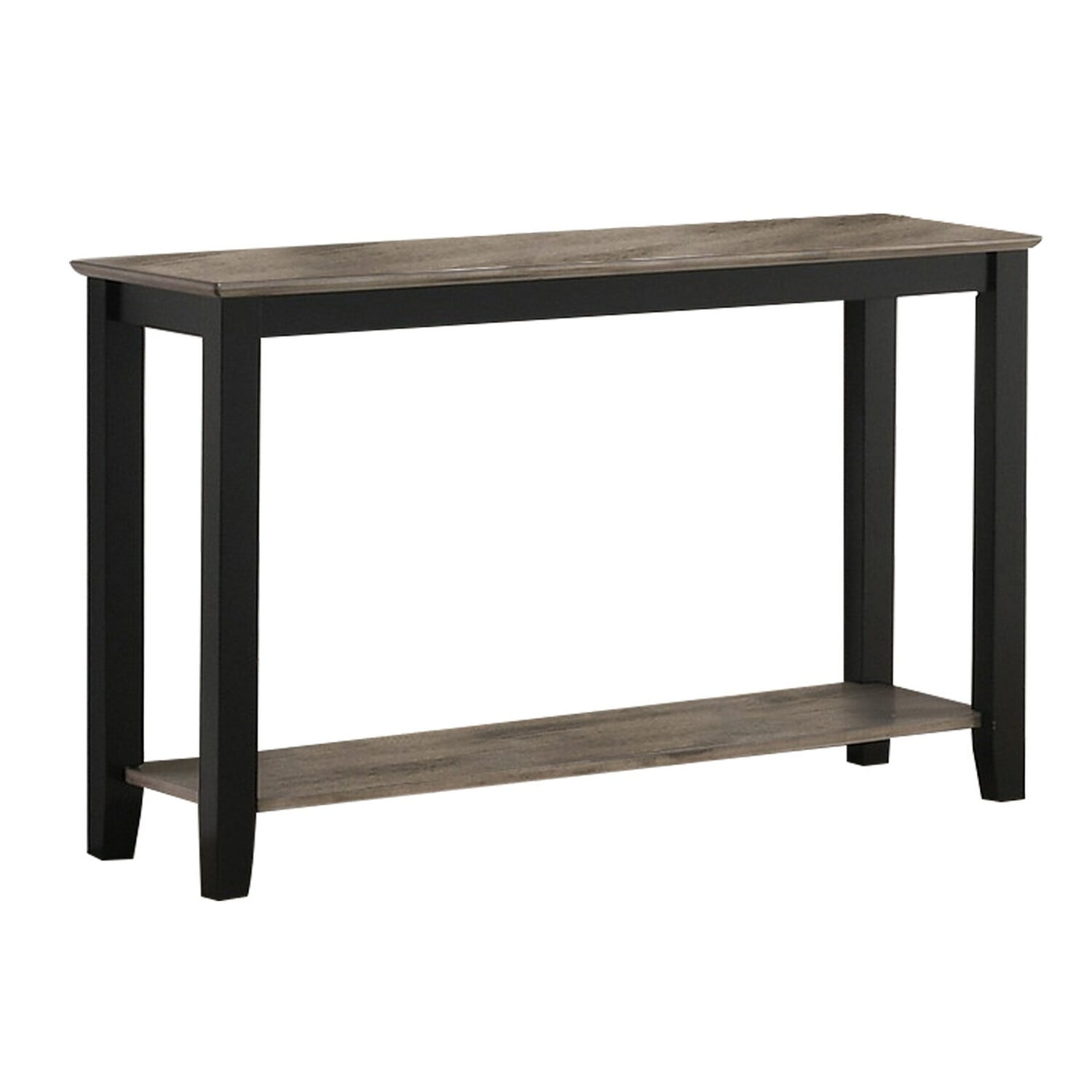 Benjara Wooden Console Table with One Open Shelf, Black and Gray